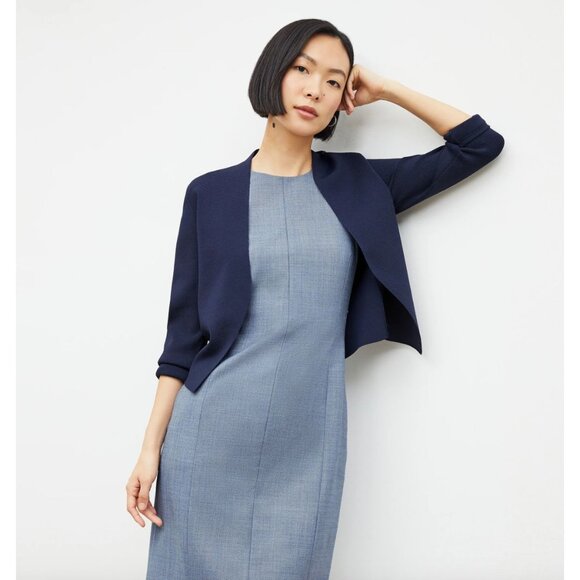 MM Lafleur NWT The Sant Ambroeus Jardigan in Navy Size +1 or XL - Picture 1 of 10